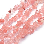 Cherry Quartz Glass Beads Strands, Chip, 5~8mm, Hole: 1mm, about 33 inch(84cm)(G-P332-05)