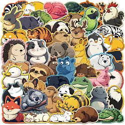 50Pcs PVC Adhesive Waterproof Stickers Self-Adhesive Stickers, for DIY Photo Album Diary Scrapbook Decoration, Animal, 40~80mm(PW-WGD16FE-01)