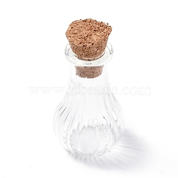 Miniature Glass Bottles, with Cork Stoppers, Empty Wishing Bottles, for Dollhouse Accessories, Jewelry Making, Clear, 26x16mm, Inner Diameter: 6mm(GLAA-H020-01A)