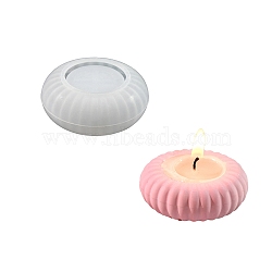 Flat Round Silicone Candle Holder Molds, Candlesticks Molds, for UV Resin, Epoxy Resin Craft Making, White, 55.5x23mm(DIY-A053-10)