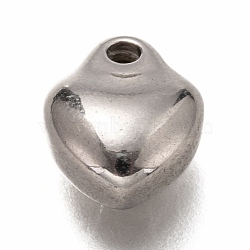 304 Stainless Steel Charms, Heart, Stainless Steel Color, 10x8x4.5mm, Hole: 1.6mm(X-STAS-H126-15P)