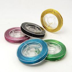 Braided Non-Elastic Beading Thread, Metallic Thread, Embroidery Thread, Mixed Color, 0.6mm, about 10.93 yards(10m)/roll(EW-N001-M)