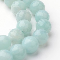 Natural Amazonite Beads Strands, Faceted, Round, 6mm, Hole: 1mm, about 59pcs/strand, 15 inch(G-J376-17-6mm)