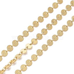 Brass Flat Round Link Chains, Soldered, Real 14K Gold Filled, 4x0.3mm(CHC-M023-18G)