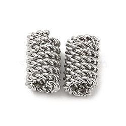 Non-Tarnish 304 Stainless Steel Beads, Twisted Wrapped Beads, Tube, Stainless Steel Color, 8.5x5.5mm, Hole: 3.5mm(STAS-H214-06P)