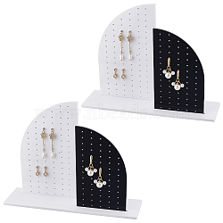 Vertical Sailboat Acrylic Earrings Display Stands, Earring Organizer Holder for Earring Storage, White, Black, 6x22x17cm, Hole: 2mm(EDIS-WH0029-52)