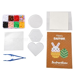 11 Colors Fuse Beads Kit, with Mixed Shape ABC Plastic Pegboards, Ironing Paper and Plastic Tweezers, Christmas Theme, Mixed Color, 5x5mm, Hole: 3mm, 660pcs(DIY-X0295-02A-5m)