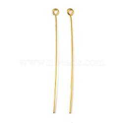 Golden Plated Brass Eye Pin for Jewelry Making, Cadmium Free & Lead Free, 50x0.7mm, Hole: 2mm(X-EPC5.0cm-G)