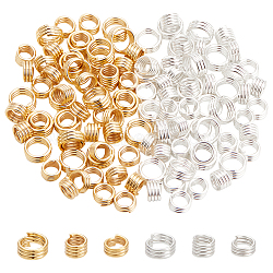 120Pcs 6 Styles Brass Split Rings, Lead Free & Cadmium Free, Multi Loops Jump Rings, Mixed Color, 4.5~6x2.7~3.5mm, Inner Diameter: 3~4.5mm, 20pcs/color(KK-BC0012-97)