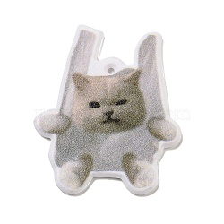 Acrylic Pendants, Animal, Cat Shape, 35x29x2mm, Hole: 1.2mm(OACR-R264-02G)