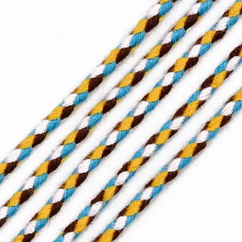 Polyester Braided Cords, Deep Sky Blue, 2mm, about 100yard/bundle(91.44m/bundle)