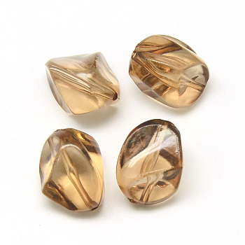 Transparent Acrylic Beads, Dark Goldenrod, 17x14x14mm, Hole: 1mm, about 345pcs/500g