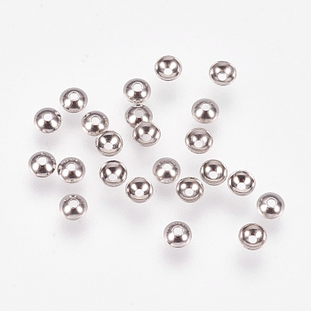 Apetalous 201 Stainless Steel Bead Caps, Stainless Steel Color, 3x1mm, Hole: 0.8mm