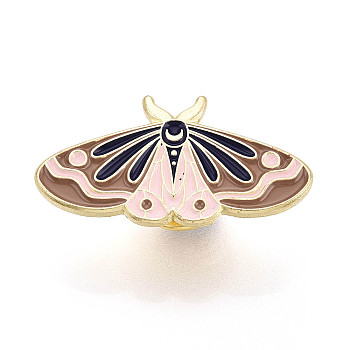 Alloy Enamel Brooches, Enamel Pin, with Butterfly Clutches, Butterfly, Golden, Peru, 14x27.5x9.5mm