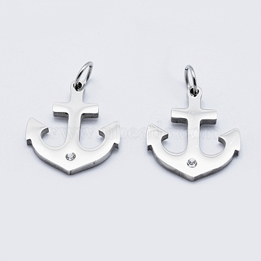 Stainless Steel Color Clear Anchor & Helm Stainless Steel+Other Material Pendants