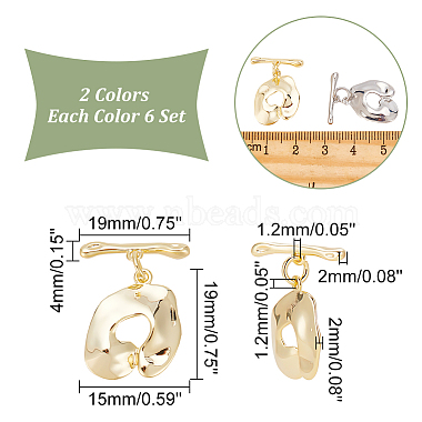 12 Sets 2 Colors Brass Toggle Clasps(KK-AR0003-11)-2