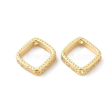 Real 18K Gold Plated Rhombus Brass Bead Frame