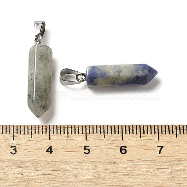 天然および合成の混合宝石用原石の尖ったペンダント(G-K354-06P)-3