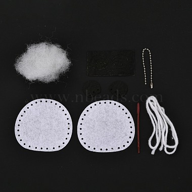 Kits de porte-clés de broderie de tissu non tissé de panda de bricolage(DIY-F071-06)-2