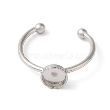 Non-Tarnish 304 Stainless Steel Open Cuff Ring Components(X-STAS-I306-05A-P)-2