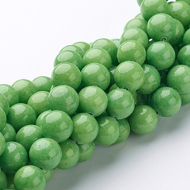 10mm LightGreen Round Mashan Jade Beads