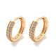 Brass with Cubic Zirconia Hoop Earrings(EJEW-G363-15KCG)-1