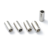 304 Stainless Steel Spacer Beads, Tube, Stainless Steel Color, 10x5mm, Hole: 3mm(X-STAS-B006-17P-A)