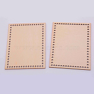 Wooden Basket Bottoms, Crochet Basket Base, for Basket Weaving Supplies and Home Decoration Craft, Rectangle, BurlyWood, 90x69.5x1.5mm, Hole: 1.5mm, 2pcs/set(WOOD-WH0108-13C)