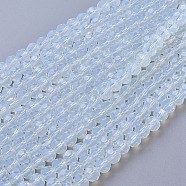 Opalite Beads Strands, Faceted Round, 8mm, Hole: 1mm, about 48pcs/strand, 15 inch(X-GSF8mmC081)