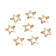Brass Linking Rings, Long-Lasting Plated, Cadmium Free & Lead Free, Star, Real 24K Gold Plated, 7.5x8x1mm, Inner Diameter: 5x5mm(KK-F831-006A-G-RS)