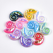Resin Cabochons, AB Color Plated, Shell, Mixed Color, 22x30.5x8mm(CRES-T010-55)