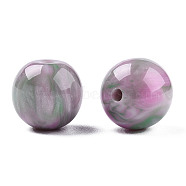 Resin Beads, Imitation Gemstone, Round, Violet, 12x11.5mm, Hole: 1.5~3mm(X-RESI-N034-01-M10)