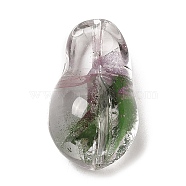 Transparent Glass Beads, Imitation Gemstones, Twist Teardrop, Old Rose, 21.5~22x13x11~12mm, Hole: 1.4mm(GLAA-B012-26A)