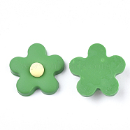 Handmade Polymer Clay Cabochons, Flower, Seashell Color, 24x24x8.5mm(X-CLAY-S091-17A)