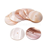 Disc Natural Freshwater Shell Beads, Seashell Color, 40x1~3mm, Hole: 4mm(SHEL-F0001-10)