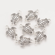 Tibetan Style Alloy Links connectors, Sea Turtle, Cadmium Free & Lead Free, Antique Silver, 21x14.5x4mm, Hole: 2mm, about 860pcs/1000g(TIBE-Q075-47AS-LF)