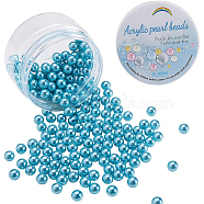 Olycraft Eco-Friendly Plastic Imitation Pearl Beads, High Luster, Grade A, No Hole Beads, Round, Light Sea Green, 8mm, 200pcs/box(MACR-OC0001-06)