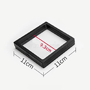 Square Plastic Suspension Display Frame Holder, with PE Transparent Film, for Jewelry Packaging, Black, 11.1x11.1x2cm, Inner Diameter: 9.3x9.3cm(ODIS-WH0021-01C-02)