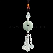 Natural Jadeite Pendant Decorations, Flat Round, 183mm(G-H306-04A)