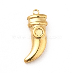 Ion Plating(IP) 304 Stainless Steel Pendant Cabochons Settings, Dagger Shape, Real 18K Gold Plated, Tray: 2.5mm, 19.5x9.5x4mm, Hole: 1.5mm(STAS-P312-17G)