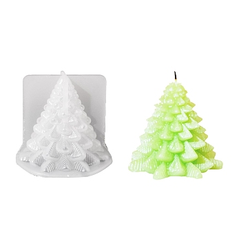 Christmas DIY Candle Making, Resin Casting Molds, For UV Resin, Epoxy Resin Craft Making, White, Christmas Tree, 75x83x83mm