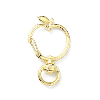 Apple Alloy Swivel Clasps, Long-Lasting Plated, Light Gold, 38x23.5x6mm, Hole: 8.5x4.5mm