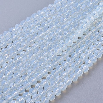 Opalite Beads Strands, Faceted Round, 8mm, Hole: 1mm, about 48pcs/strand, 15 inch