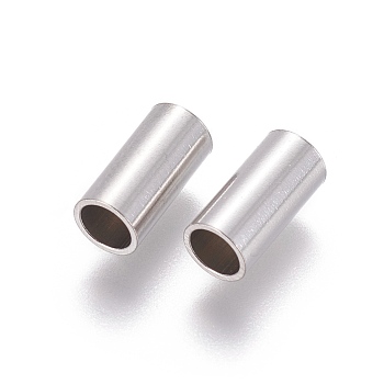 304 Stainless Steel Tube Beads, Stainless Steel Color, 10x5mm, Hole: 4mm
