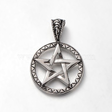 Antique Silver Star Stainless Steel Pendants