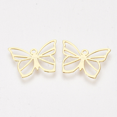 Real 18K Gold Plated Butterfly Brass Charms