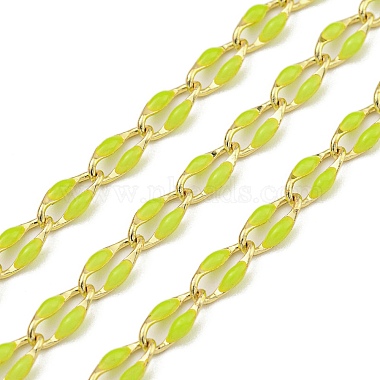 Yellow Stainless Steel+Enamel Dapped Chains Chain