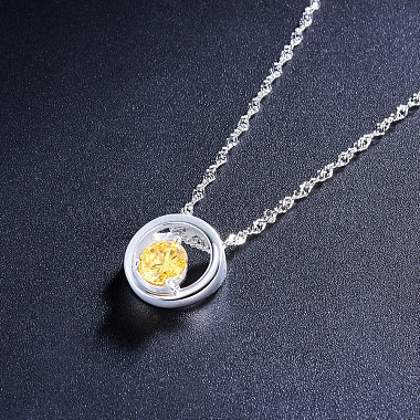 collier pendentif en argent sterling plaqué rhodium shegrace 925(JN129E)-2