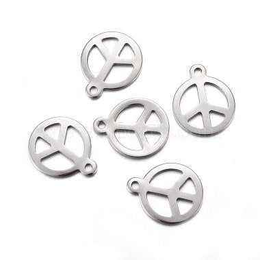 Stainless Steel Color Peace Sign Stainless Steel Pendants