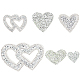 6Pcs 6 Style Heart Glitter Hotfix Rhinestone(DIY-FG0002-28)-1